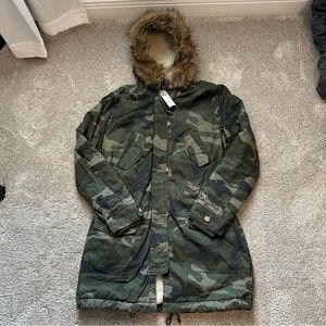 Abercrombie & Fitch Camo Fleece Lined Coat